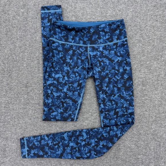 Lululemon Wunder Under Pant Womens 4 Mystic Jungle Hawk‎ Blue Leggings Stretch - Picture 1 of 10